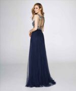 Abito blu st patrick gonna in tulle molto ampia corpetto in pizzo più chiaro - immagine 2