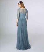 Abito st patrick celeste denominato artic blu gonna tulle morbido cinturino corpetto pizzo con manica a tre quarti - immagine 2