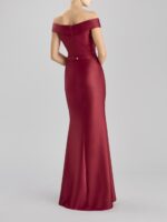 Abito con cintura decorata Pronovias The Party Edit Taupe e burgundy con spacco morbido omerale - immagine 4