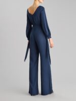 Abito tuta con pannello Pronovias The Party Edit accollato morbido con gioiello su pannello rimovibile blu, fucsia e rosso - immagine 5